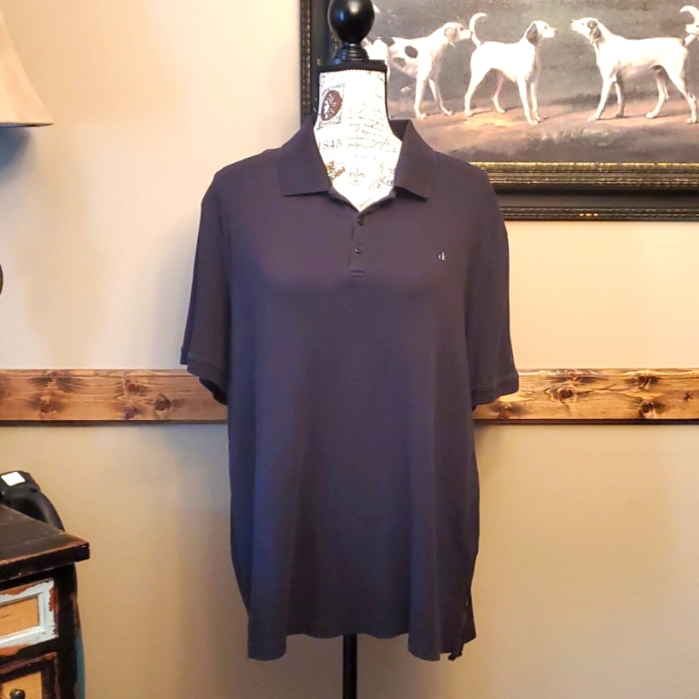 Mens Black Calvin Klein Polo top sz Large